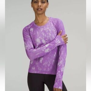 Lululemon rare 2.0 swiftly magenta tie dye longsleeve running shirt race length*